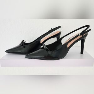 STEVEN New York NIB Women's Linda Black Slingback Heels. Size 9